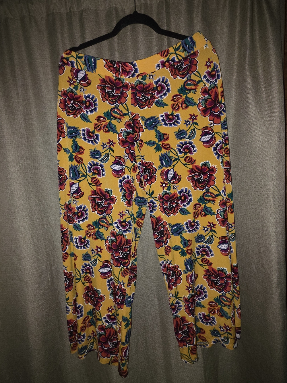 Cato Wide Leg Pants in Yellow Floral Print